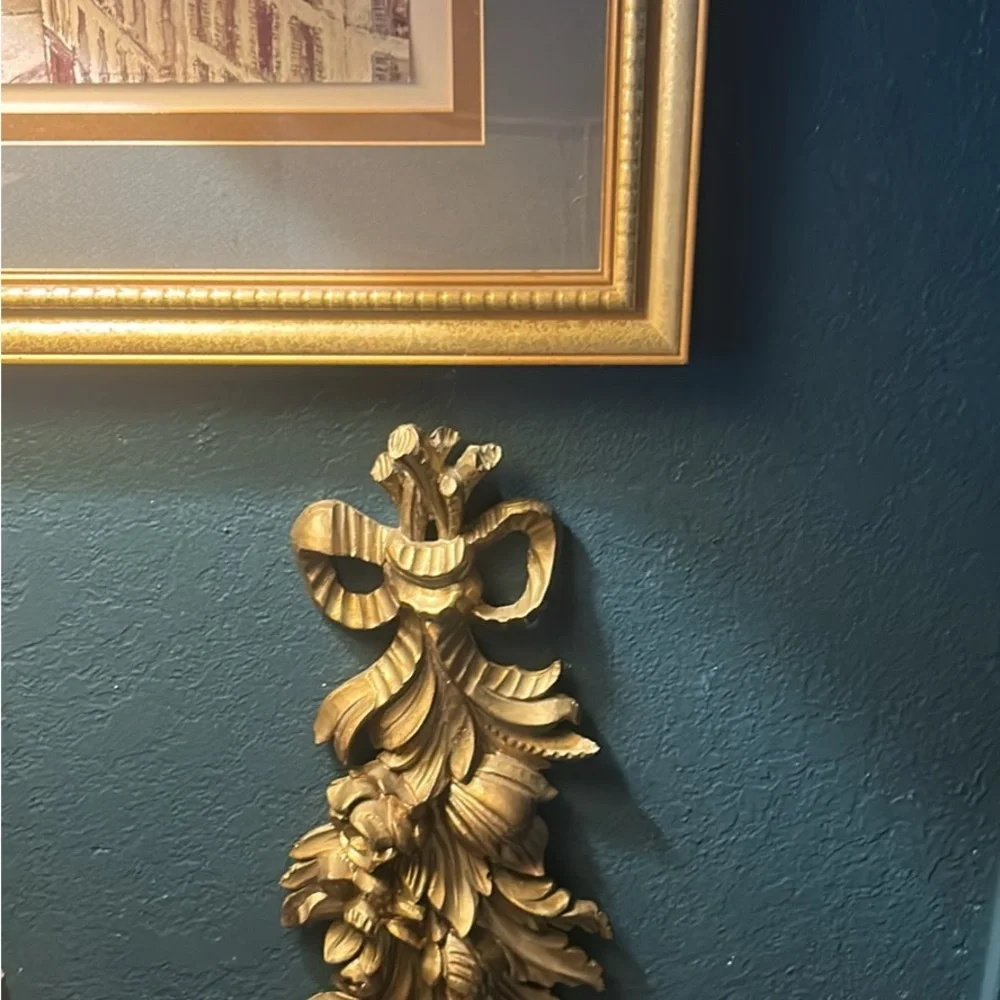 Gold Floral Decorative Wall Accent - Home Wall Decor
